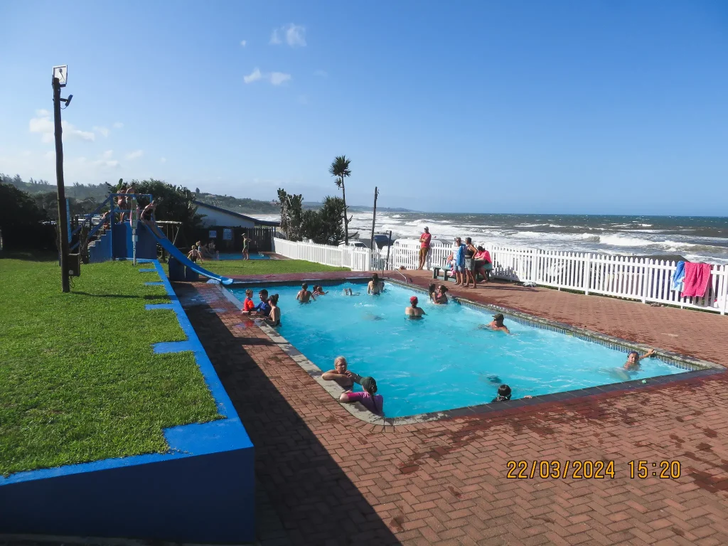 Park pool with guests