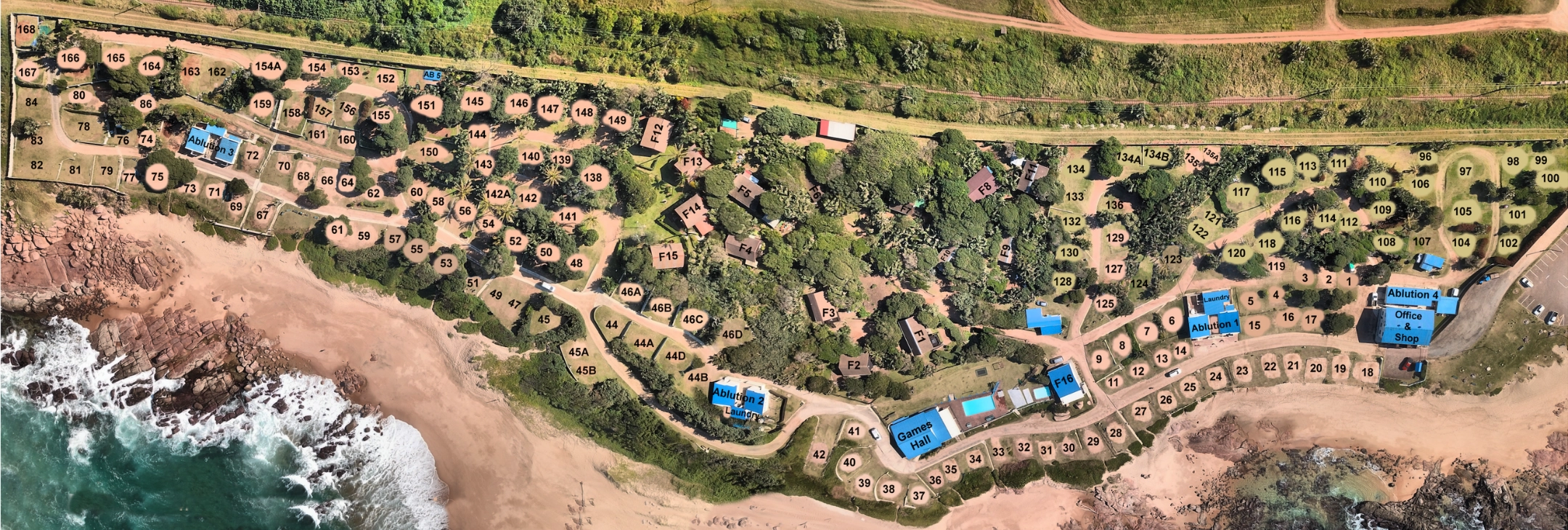 Rocky Bay Caravan & Camping map